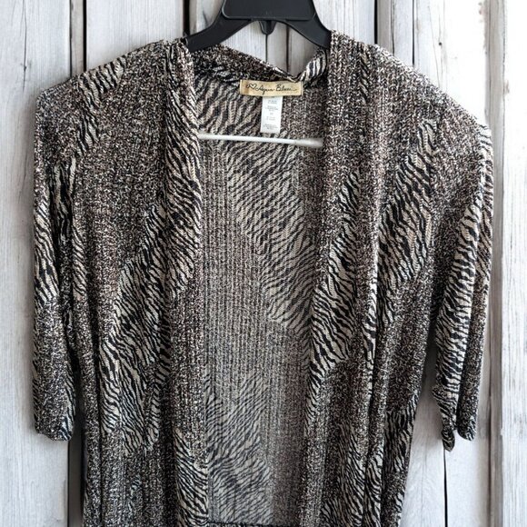 Aqua Blues PLus Size 2X Zebra Animal Print Sheer Open Cardigan Jacket USA MAde - Picture 1 of 6